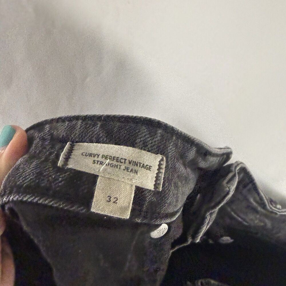 Madewell Curvy Perfect Vintage Straight Jeans Women's 32 Grey Black Wash High Ri - Picture 11 of 11